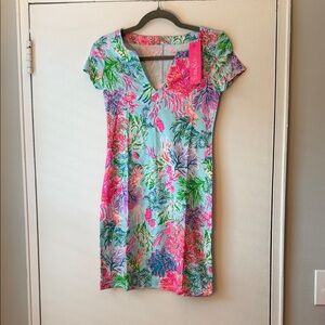 Lilly Pulitzer Pink and Green Tropical Dress